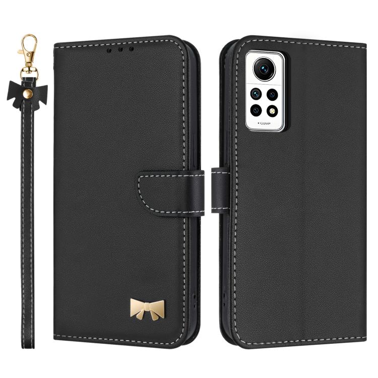 Metal Bow Leather Phone Case with Hand Strap, For Redmi Note 14 Pro 4G Global, For Redmi Note 14 4G 163.25mm, For Redmi 14C 4G / Poco C75, For Redmi Note 14 5G, For Redmi Note 13 4G Global, For Redmi K70 Pro / Poco F6 Pro 5G                            ...