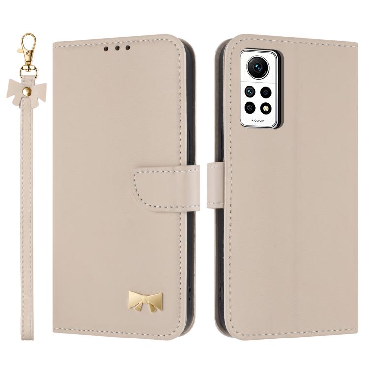 Metal Bow Leather Phone Case with Hand Strap, For Redmi Note 14 Pro 4G Global, For Redmi Note 14 4G 163.25mm, For Redmi 14C 4G / Poco C75, For Redmi Note 14 5G, For Redmi Note 13 4G Global, For Redmi K70 Pro / Poco F6 Pro 5G                            ...