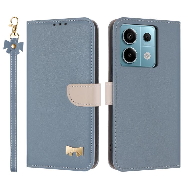 Metal Bow Leather Phone Case with Hand Strap, For Redmi Note 14 Pro 4G Global, For Redmi Note 14 4G 163.25mm, For Redmi 14C 4G / Poco C75, For Redmi Note 14 5G, For Redmi Note 13 4G Global, For Redmi K70 Pro / Poco F6 Pro 5G                            ...
