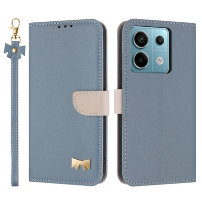 Metal Bow Leather Phone Case with Hand Strap, For Redmi Note 14 Pro 4G Global, For Redmi Note 14 4G 163.25mm, For Redmi 14C 4G / Poco C75, For Redmi Note 14 5G, For Redmi Note 13 4G Global, For Redmi K70 Pro / Poco F6 Pro 5G                            ...