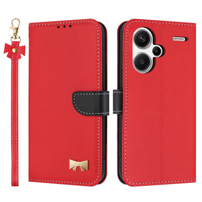 Metal Bow Leather Phone Case with Hand Strap, For Redmi Note 14 Pro 4G Global, For Redmi Note 14 4G 163.25mm, For Redmi 14C 4G / Poco C75, For Redmi Note 14 5G, For Redmi Note 13 4G Global, For Redmi K70 Pro / Poco F6 Pro 5G                            ...