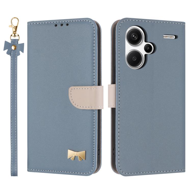 Metal Bow Leather Phone Case with Hand Strap, For Redmi Note 14 Pro 4G Global, For Redmi Note 14 4G 163.25mm, For Redmi 14C 4G / Poco C75, For Redmi Note 14 5G, For Redmi Note 13 4G Global, For Redmi K70 Pro / Poco F6 Pro 5G                            ...