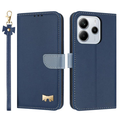 Metal Bow Leather Phone Case with Hand Strap, For Redmi Note 14 Pro 4G Global, For Redmi Note 14 4G 163.25mm, For Redmi 14C 4G / Poco C75, For Redmi Note 14 5G, For Redmi Note 13 4G Global, For Redmi K70 Pro / Poco F6 Pro 5G                            ...