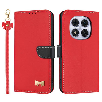 Metal Bow Leather Phone Case with Hand Strap, For Redmi Note 14 Pro 5G / 14 Pro+, For Redmi Turbo 4 Pro / Poco X7 Pro, For Redmi Note 14 Pro 4G Global, For Redmi Note 14 4G 163.25mm, For Redmi 14C 4G / Poco C75, For Redmi Note 14 5G                    ...