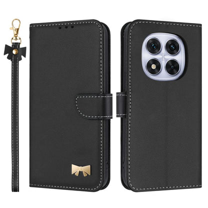 Metal Bow Leather Phone Case with Hand Strap, For Redmi Note 14 Pro 5G / 14 Pro+, For Redmi Turbo 4 Pro / Poco X7 Pro, For Redmi Note 14 Pro 4G Global, For Redmi Note 14 4G 163.25mm, For Redmi 14C 4G / Poco C75, For Redmi Note 14 5G                    ...