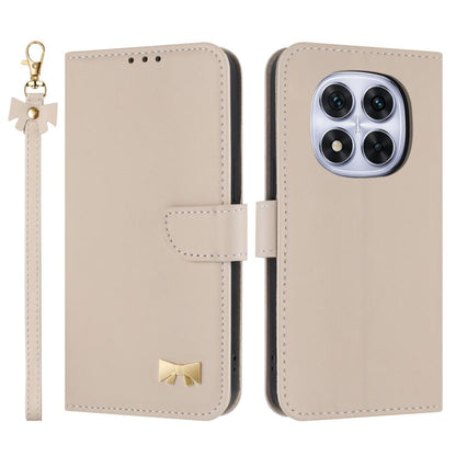 Metal Bow Leather Phone Case with Hand Strap, For Redmi Note 14 Pro 5G / 14 Pro+, For Redmi Turbo 4 Pro / Poco X7 Pro, For Redmi Note 14 Pro 4G Global, For Redmi Note 14 4G 163.25mm, For Redmi 14C 4G / Poco C75, For Redmi Note 14 5G                    ...