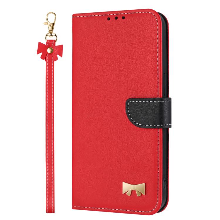Metal Bow Leather Phone Case with Hand Strap, For Redmi Note 14 Pro 5G / 14 Pro+, For Redmi Turbo 4 Pro / Poco X7 Pro, For Redmi Note 14 Pro 4G Global, For Redmi Note 14 4G 163.25mm, For Redmi 14C 4G / Poco C75, For Redmi Note 14 5G                    ...