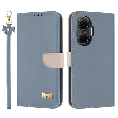 Metal Bow Leather Phone Case with Hand Strap, For Redmi Note 14 Pro 5G / 14 Pro+, For Redmi Turbo 4 Pro / Poco X7 Pro, For Redmi Note 14 Pro 4G Global, For Redmi Note 14 4G 163.25mm, For Redmi 14C 4G / Poco C75, For Redmi Note 14 5G                    ...