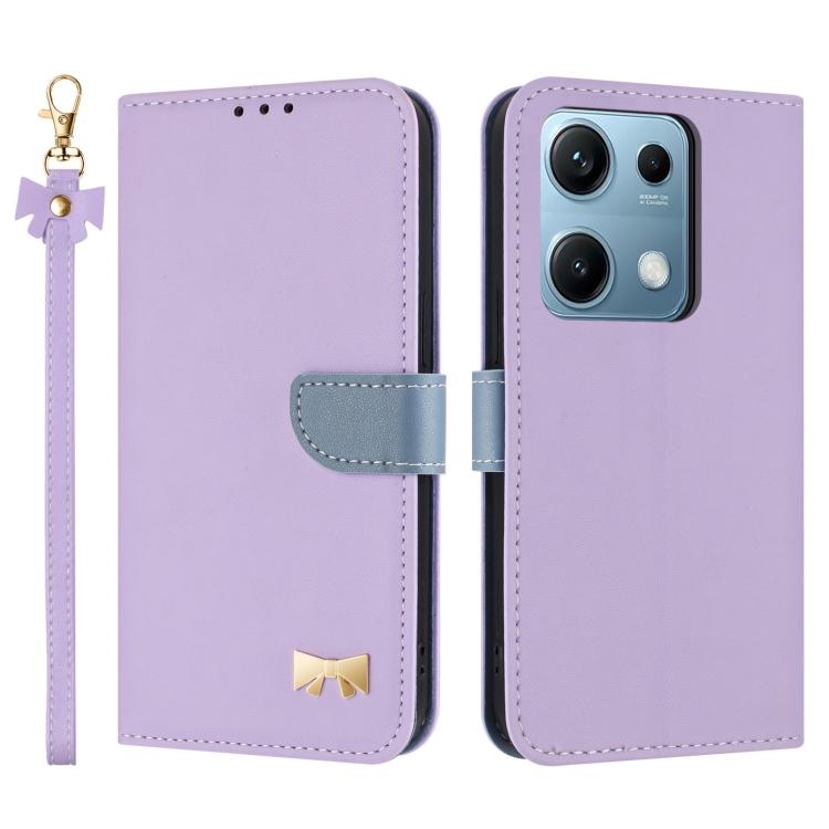 Metal Bow Leather Phone Case with Hand Strap, For Redmi 15a 5G Global, For Redmi Turbo 5 Max 5G / Poco X8 Pro Max 5G, For Redmi Turbo 5 5G / Poco X8 Pro 5G, For Redmi K90 Pro Max / Poco F8 Ultra, For Redmi Note 15 Pro 4G Global 163.2mm                 ...