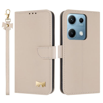 Metal Bow Leather Phone Case with Hand Strap, For Redmi 15a 5G Global, For Redmi Turbo 5 Max 5G / Poco X8 Pro Max 5G, For Redmi Turbo 5 5G / Poco X8 Pro 5G, For Redmi K90 Pro Max / Poco F8 Ultra, For Redmi Note 15 Pro 4G Global 163.2mm                 ...