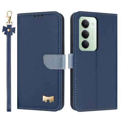 Metal Bow Leather Phone Case with Hand Strap, For Redmi 15a 5G Global, For Redmi Turbo 5 Max 5G / Poco X8 Pro Max 5G, For Redmi Turbo 5 5G / Poco X8 Pro 5G, For Redmi K90 Pro Max / Poco F8 Ultra, For Redmi Note 15 Pro 4G Global 163.2mm                 ...