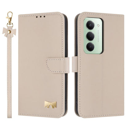 Metal Bow Leather Phone Case with Hand Strap, For Redmi 15a 5G Global, For Redmi Turbo 5 Max 5G / Poco X8 Pro Max 5G, For Redmi Turbo 5 5G / Poco X8 Pro 5G, For Redmi K90 Pro Max / Poco F8 Ultra, For Redmi Note 15 Pro 4G Global 163.2mm                 ...