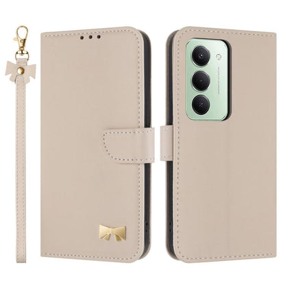 Metal Bow Leather Phone Case with Hand Strap, For Redmi 15a 5G Global, For Redmi Turbo 5 Max 5G / Poco X8 Pro Max 5G, For Redmi Turbo 5 5G / Poco X8 Pro 5G, For Redmi K90 Pro Max / Poco F8 Ultra, For Redmi Note 15 Pro 4G Global 163.2mm                 ...