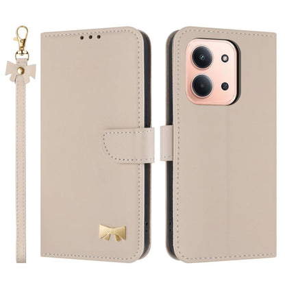 Metal Bow Leather Phone Case with Hand Strap, For Redmi 15a 5G Global, For Redmi Turbo 5 Max 5G / Poco X8 Pro Max 5G, For Redmi Turbo 5 5G / Poco X8 Pro 5G, For Redmi K90 Pro Max / Poco F8 Ultra, For Redmi Note 15 Pro 4G Global 163.2mm                 ...