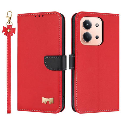 Metal Bow Leather Phone Case with Hand Strap, For Redmi 15a 5G Global, For Redmi Turbo 5 Max 5G / Poco X8 Pro Max 5G, For Redmi Turbo 5 5G / Poco X8 Pro 5G, For Redmi K90 Pro Max / Poco F8 Ultra, For Redmi Note 15 Pro 4G Global 163.2mm                 ...