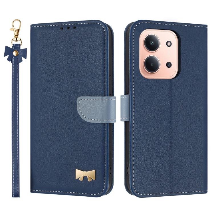 Metal Bow Leather Phone Case with Hand Strap, For Redmi 15a 5G Global, For Redmi Turbo 5 Max 5G / Poco X8 Pro Max 5G, For Redmi Turbo 5 5G / Poco X8 Pro 5G, For Redmi K90 Pro Max / Poco F8 Ultra, For Redmi Note 15 Pro 4G Global 163.2mm                 ...