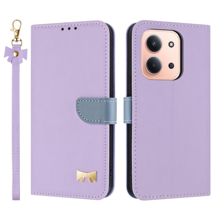 Metal Bow Leather Phone Case with Hand Strap, For Redmi 15a 5G Global, For Redmi Turbo 5 Max 5G / Poco X8 Pro Max 5G, For Redmi Turbo 5 5G / Poco X8 Pro 5G, For Redmi K90 Pro Max / Poco F8 Ultra, For Redmi Note 15 Pro 4G Global 163.2mm                 ...