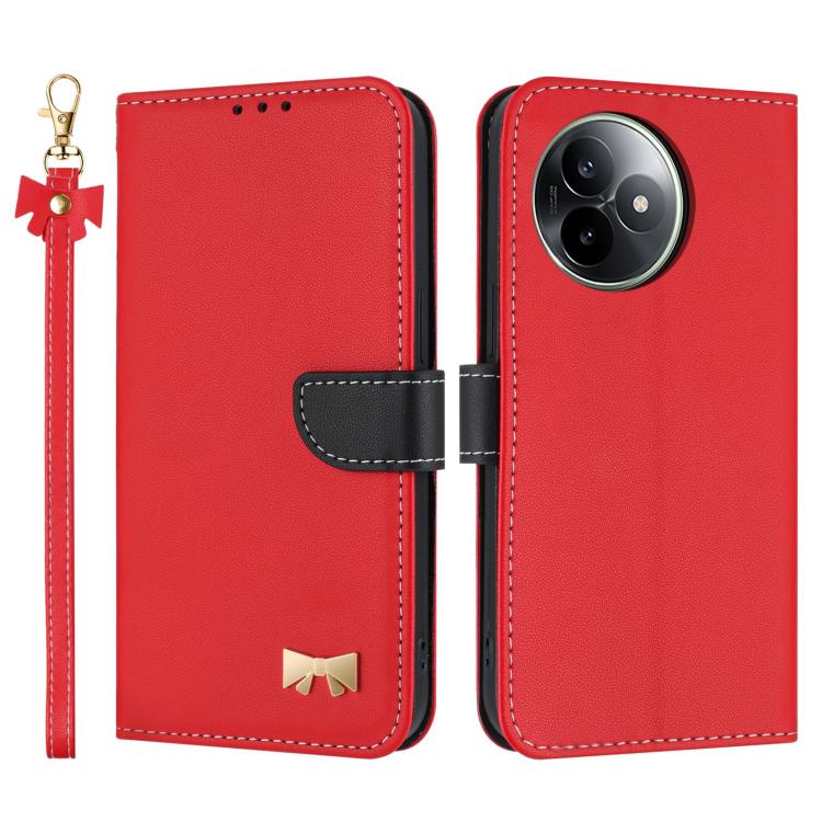 Metal Bow Leather Phone Case with Hand Strap, For Redmi 15a 5G Global, For Redmi Turbo 5 Max 5G / Poco X8 Pro Max 5G, For Redmi Turbo 5 5G / Poco X8 Pro 5G, For Redmi K90 Pro Max / Poco F8 Ultra, For Redmi Note 15 Pro 4G Global 163.2mm                 ...
