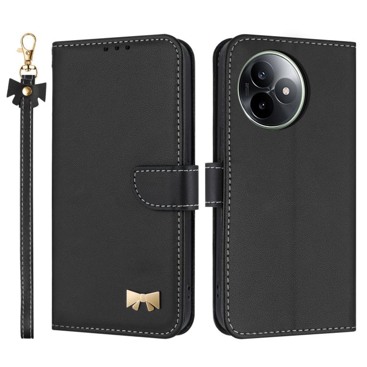 Metal Bow Leather Phone Case with Hand Strap, For Redmi 15a 5G Global, For Redmi Turbo 5 Max 5G / Poco X8 Pro Max 5G, For Redmi Turbo 5 5G / Poco X8 Pro 5G, For Redmi K90 Pro Max / Poco F8 Ultra, For Redmi Note 15 Pro 4G Global 163.2mm                 ...
