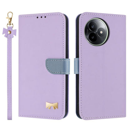 Metal Bow Leather Phone Case with Hand Strap, For Redmi 15a 5G Global, For Redmi Turbo 5 Max 5G / Poco X8 Pro Max 5G, For Redmi Turbo 5 5G / Poco X8 Pro 5G, For Redmi K90 Pro Max / Poco F8 Ultra, For Redmi Note 15 Pro 4G Global 163.2mm                 ...