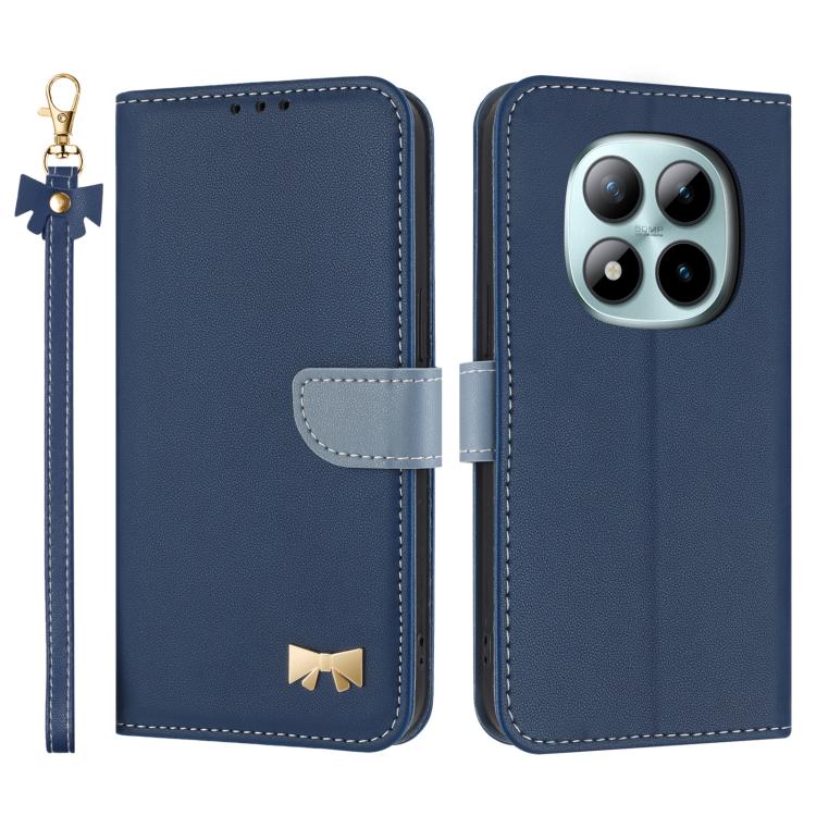 Metal Bow Leather Phone Case with Hand Strap, For Redmi 15a 5G Global, For Redmi Turbo 5 Max 5G / Poco X8 Pro Max 5G, For Redmi Turbo 5 5G / Poco X8 Pro 5G, For Redmi K90 Pro Max / Poco F8 Ultra, For Redmi Note 15 Pro 4G Global 163.2mm                 ...