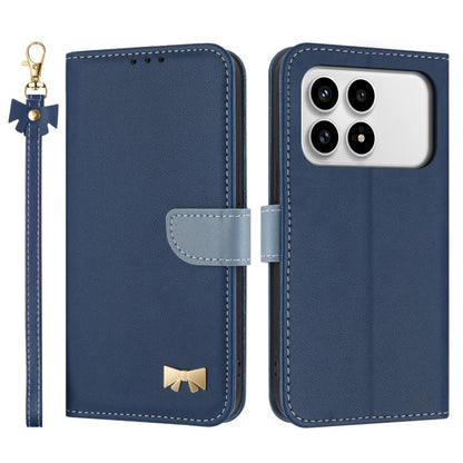 Metal Bow Leather Phone Case with Hand Strap, For Redmi 15a 5G Global, For Redmi Turbo 5 Max 5G / Poco X8 Pro Max 5G, For Redmi Turbo 5 5G / Poco X8 Pro 5G, For Redmi K90 Pro Max / Poco F8 Ultra, For Redmi Note 15 Pro 4G Global 163.2mm                 ...