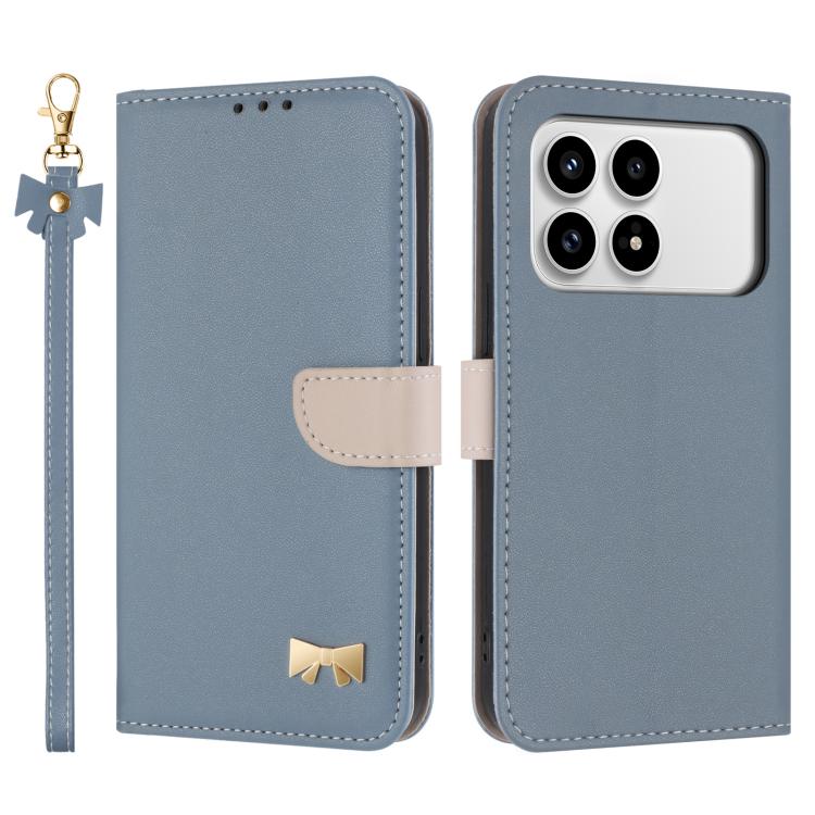 Metal Bow Leather Phone Case with Hand Strap, For Redmi 15a 5G Global, For Redmi Turbo 5 Max 5G / Poco X8 Pro Max 5G, For Redmi Turbo 5 5G / Poco X8 Pro 5G, For Redmi K90 Pro Max / Poco F8 Ultra, For Redmi Note 15 Pro 4G Global 163.2mm                 ...