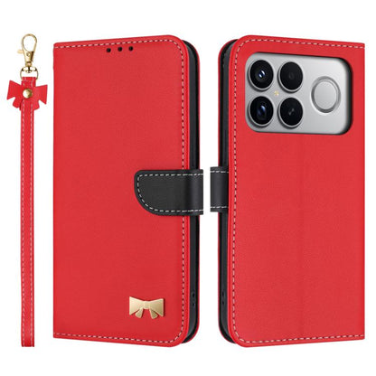 Metal Bow Leather Phone Case with Hand Strap, For Redmi 15a 5G Global, For Redmi Turbo 5 Max 5G / Poco X8 Pro Max 5G, For Redmi Turbo 5 5G / Poco X8 Pro 5G, For Redmi K90 Pro Max / Poco F8 Ultra, For Redmi Note 15 Pro 4G Global 163.2mm                 ...