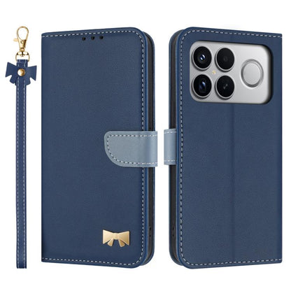 Metal Bow Leather Phone Case with Hand Strap, For Redmi 15a 5G Global, For Redmi Turbo 5 Max 5G / Poco X8 Pro Max 5G, For Redmi Turbo 5 5G / Poco X8 Pro 5G, For Redmi K90 Pro Max / Poco F8 Ultra, For Redmi Note 15 Pro 4G Global 163.2mm                 ...