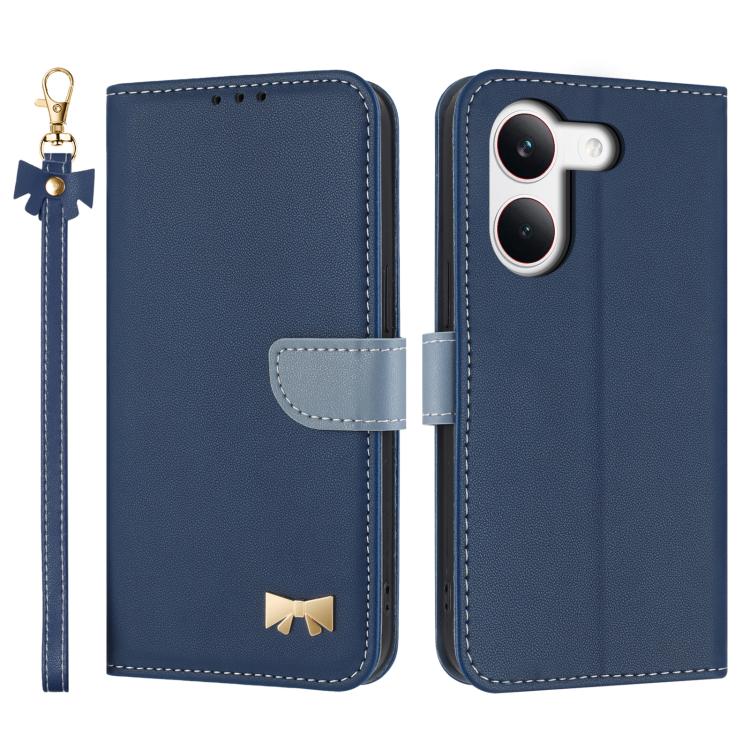 Metal Bow Leather Phone Case with Hand Strap, For Redmi 15a 5G Global, For Redmi Turbo 5 Max 5G / Poco X8 Pro Max 5G, For Redmi Turbo 5 5G / Poco X8 Pro 5G, For Redmi K90 Pro Max / Poco F8 Ultra, For Redmi Note 15 Pro 4G Global 163.2mm                 ...