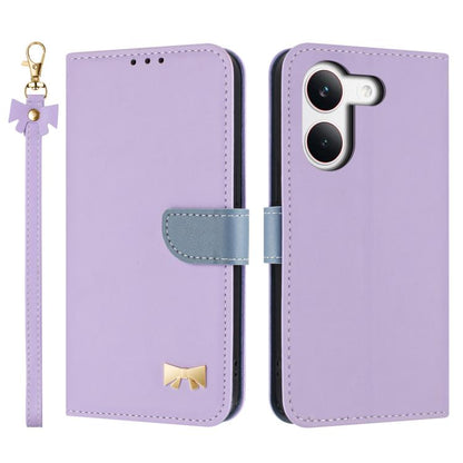 Metal Bow Leather Phone Case with Hand Strap, For Redmi 15a 5G Global, For Redmi Turbo 5 Max 5G / Poco X8 Pro Max 5G, For Redmi Turbo 5 5G / Poco X8 Pro 5G, For Redmi K90 Pro Max / Poco F8 Ultra, For Redmi Note 15 Pro 4G Global 163.2mm                 ...