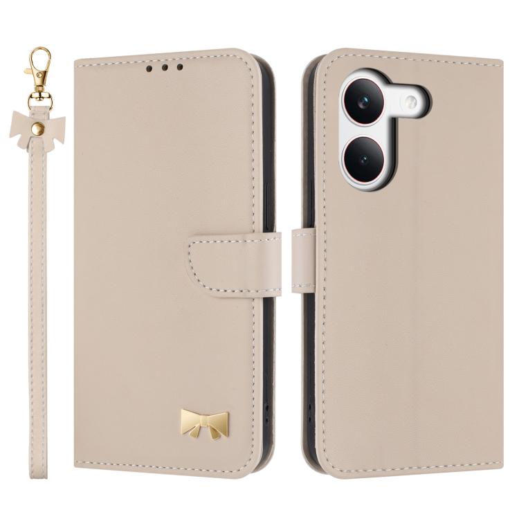 Metal Bow Leather Phone Case with Hand Strap, For Redmi 15a 5G Global, For Redmi Turbo 5 Max 5G / Poco X8 Pro Max 5G, For Redmi Turbo 5 5G / Poco X8 Pro 5G, For Redmi K90 Pro Max / Poco F8 Ultra, For Redmi Note 15 Pro 4G Global 163.2mm                 ...