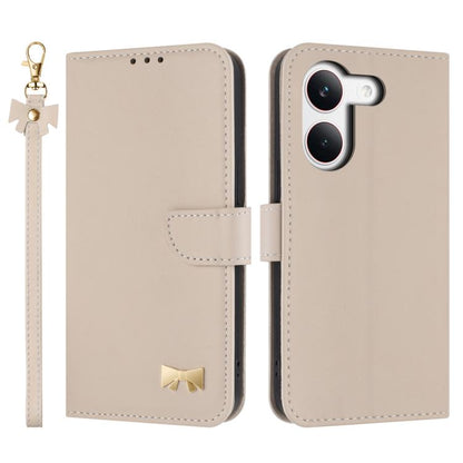 Metal Bow Leather Phone Case with Hand Strap, For Redmi 15a 5G Global, For Redmi Turbo 5 Max 5G / Poco X8 Pro Max 5G, For Redmi Turbo 5 5G / Poco X8 Pro 5G, For Redmi K90 Pro Max / Poco F8 Ultra, For Redmi Note 15 Pro 4G Global 163.2mm                 ...