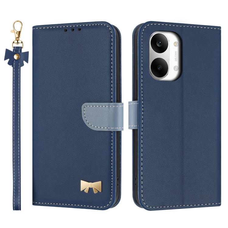 Metal Bow Leather Phone Case with Hand Strap, For Redmi 15a 5G Global, For Redmi Turbo 5 Max 5G / Poco X8 Pro Max 5G, For Redmi Turbo 5 5G / Poco X8 Pro 5G, For Redmi K90 Pro Max / Poco F8 Ultra, For Redmi Note 15 Pro 4G Global 163.2mm                 ...
