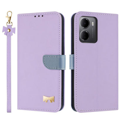Metal Bow Leather Phone Case with Hand Strap, For Redmi Note 17 4G / 5G Global 171mm, For Redmi Note 17 Pro+ 5G Global 163mm, For Redmi 15a 5G Global, For Redmi Turbo 5 Max 5G / Poco X8 Pro Max 5G, For Redmi Turbo 5 5G / Poco X8 Pro 5G                 ...