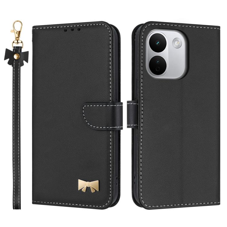 Metal Bow Leather Phone Case with Hand Strap, For Redmi Note 17 4G / 5G Global 171mm, For Redmi Note 17 Pro+ 5G Global 163mm, For Redmi 15a 5G Global, For Redmi Turbo 5 Max 5G / Poco X8 Pro Max 5G, For Redmi Turbo 5 5G / Poco X8 Pro 5G                 ...