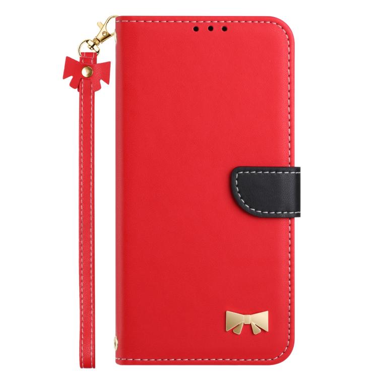 Metal Bow Leather Phone Case with Hand Strap, For Redmi Note 17 4G / 5G Global 171mm, For Redmi Note 17 Pro+ 5G Global 163mm, For Redmi 15a 5G Global, For Redmi Turbo 5 Max 5G / Poco X8 Pro Max 5G, For Redmi Turbo 5 5G / Poco X8 Pro 5G                 ...