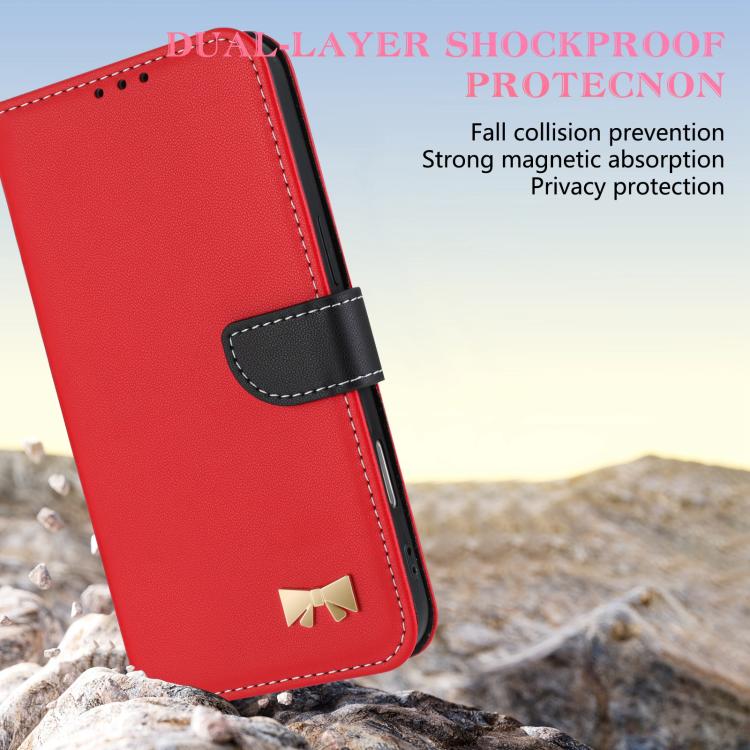 Metal Bow Leather Phone Case with Hand Strap, For Redmi Note 17 4G / 5G Global 171mm, For Redmi Note 17 Pro+ 5G Global 163mm, For Redmi 15a 5G Global, For Redmi Turbo 5 Max 5G / Poco X8 Pro Max 5G, For Redmi Turbo 5 5G / Poco X8 Pro 5G                 ...