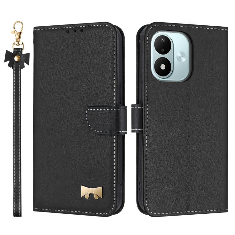 Metal Bow Leather Phone Case with Hand Strap, For Redmi Note 17 4G / 5G Global 171mm, For Redmi Note 17 Pro+ 5G Global 163mm, For Redmi 15a 5G Global, For Redmi Turbo 5 Max 5G / Poco X8 Pro Max 5G, For Redmi Turbo 5 5G / Poco X8 Pro 5G                 ...