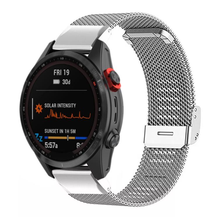xDfind Milanese Metal Buckle Watch Band, For Garmin Fenix 8/7X/6X/5X 26mm, For Garmin Fenix 8/7/6/5 22mm, For Garmin Fenix 8/7S/6S/5S 20mm, For Garmin Forerunner 45/45S/Swim2 18mm, For Garmin Forerunner 220/735/735XT/230/235 20mm                       ...