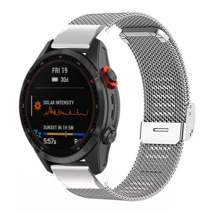 xDfind Milanese Metal Buckle Watch Band, For Garmin Fenix 8/7X/6X/5X 26mm, For Garmin Fenix 8/7/6/5 22mm, For Garmin Fenix 8/7S/6S/5S 20mm, For Garmin Forerunner 45/45S/Swim2 18mm, For Garmin Forerunner 220/735/735XT/230/235 20mm                       ...