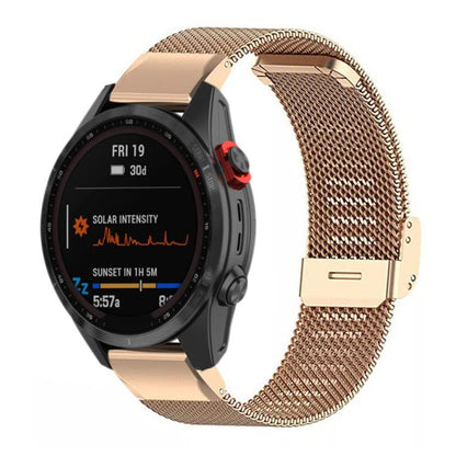 xDfind Milanese Metal Buckle Watch Band, For Garmin Fenix 8/7X/6X/5X 26mm, For Garmin Fenix 8/7/6/5 22mm, For Garmin Fenix 8/7S/6S/5S 20mm, For Garmin Forerunner 45/45S/Swim2 18mm, For Garmin Forerunner 220/735/735XT/230/235 20mm                       ...