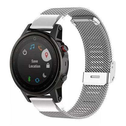 xDfind Milanese Metal Buckle Watch Band, For Garmin Fenix 8/7X/6X/5X 26mm, For Garmin Fenix 8/7/6/5 22mm, For Garmin Fenix 8/7S/6S/5S 20mm, For Garmin Forerunner 45/45S/Swim2 18mm, For Garmin Forerunner 220/735/735XT/230/235 20mm                       ...
