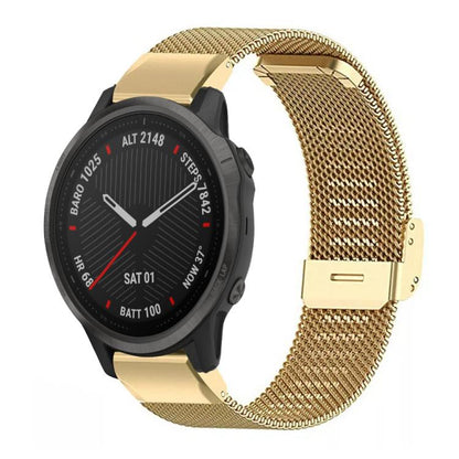 xDfind Milanese Metal Buckle Watch Band, For Garmin Fenix 8/7X/6X/5X 26mm, For Garmin Fenix 8/7/6/5 22mm, For Garmin Fenix 8/7S/6S/5S 20mm, For Garmin Forerunner 45/45S/Swim2 18mm, For Garmin Forerunner 220/735/735XT/230/235 20mm                       ...
