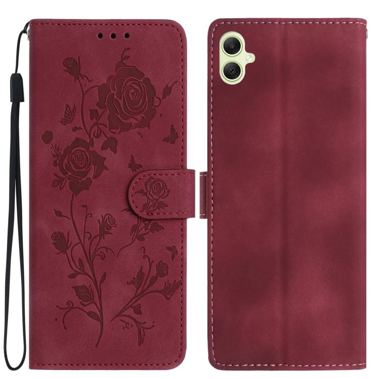 Rose Flower Embossing Pattern Leather Phone Case, For Samsung Galaxy A17, For Samsung Galaxy A07, For Samsung Galaxy A07 5G, For Samsung Galaxy A17 5G, For Samsung Galaxy A06, For Samsung Galaxy A56, For Samsung Galaxy A26, For Samsung Galaxy A36������...