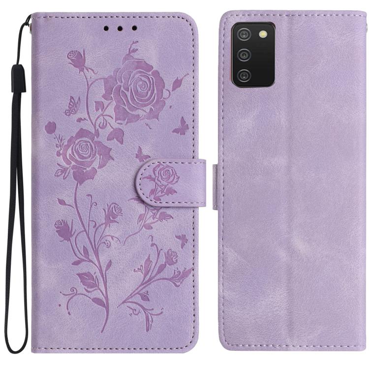 Rose Flower Embossing Pattern Leather Phone Case, For Samsung Galaxy A22, For Samsung Galaxy A22 5G, For Samsung Galaxy A32, For Samsung Galaxy A72, For Samsung Galaxy A52, For Samsung Galaxy A32 5G, For Samsung Galaxy A02S 164mm US��������������������...
