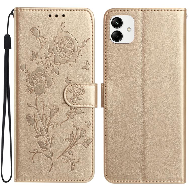 Rose Flower Embossing Pattern Leather Phone Case, For Samsung Galaxy A15, For Samsung Galaxy A35, For Samsung Galaxy A05, For Samsung Galaxy A05S, For Samsung Galaxy A24, For Samsung Galaxy A14, For Samsung Galaxy A34, For Samsung Galaxy A54�����������...