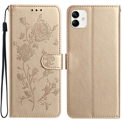 Rose Flower Embossing Pattern Leather Phone Case, For Samsung Galaxy A15, For Samsung Galaxy A35, For Samsung Galaxy A05, For Samsung Galaxy A05S, For Samsung Galaxy A24, For Samsung Galaxy A14, For Samsung Galaxy A34, For Samsung Galaxy A54�����������...