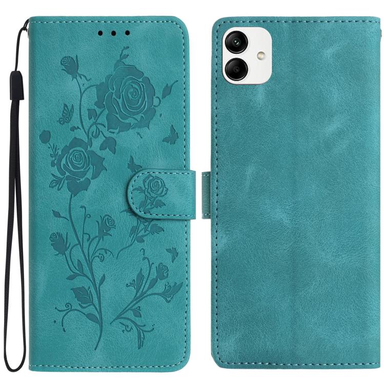 Rose Flower Embossing Pattern Leather Phone Case, For Samsung Galaxy A15, For Samsung Galaxy A35, For Samsung Galaxy A05, For Samsung Galaxy A05S, For Samsung Galaxy A24, For Samsung Galaxy A14, For Samsung Galaxy A34, For Samsung Galaxy A54�����������...