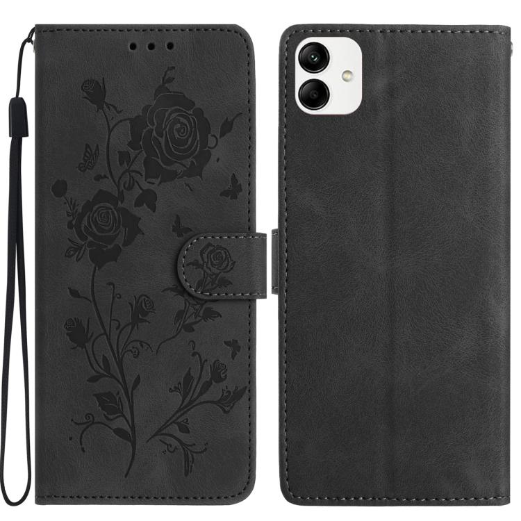 Rose Flower Embossing Pattern Leather Phone Case, For Samsung Galaxy A15, For Samsung Galaxy A35, For Samsung Galaxy A05, For Samsung Galaxy A05S, For Samsung Galaxy A24, For Samsung Galaxy A14, For Samsung Galaxy A34, For Samsung Galaxy A54�����������...